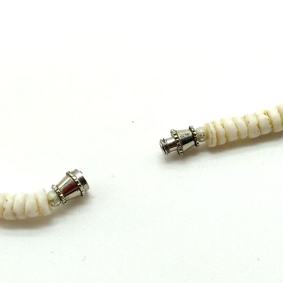 Puka Shell Necklace White Black Brown Chips  Barrel Screw Clasp 16" - Picture 5 of 9